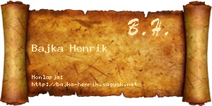 Bajka Henrik névjegykártya